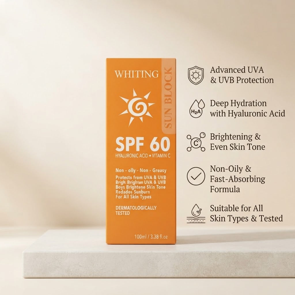 Whiting Sunblock SPF 60 100ml | Advanced UV Protection Cream