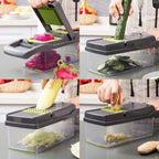 Multifunctional kitchen chopper for chopping slicing and dicing