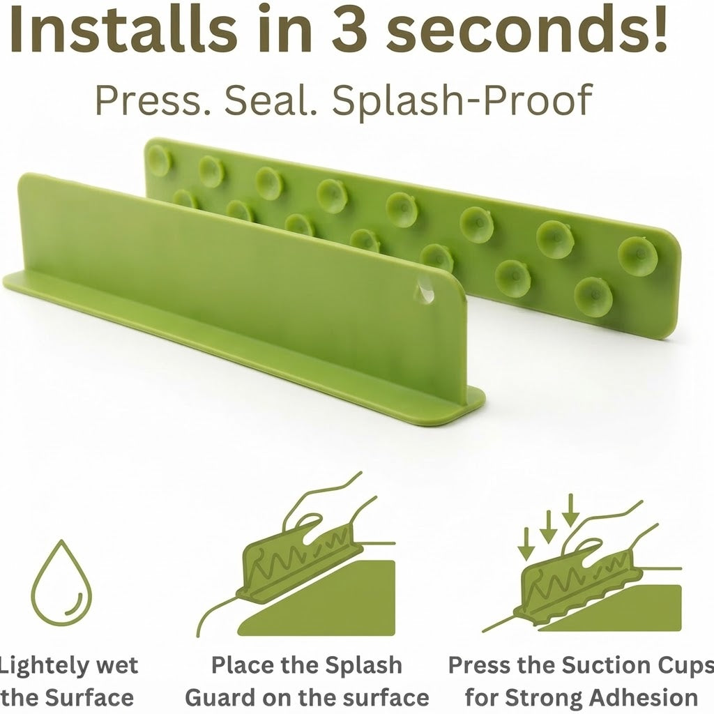 Green sink water barrier for kitchen and bathroom