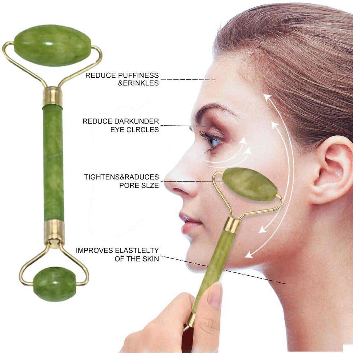 Derma Roller 0.5mm + Jade Roller & Gua Sha Combo – Facial & Scalp Beauty Tools