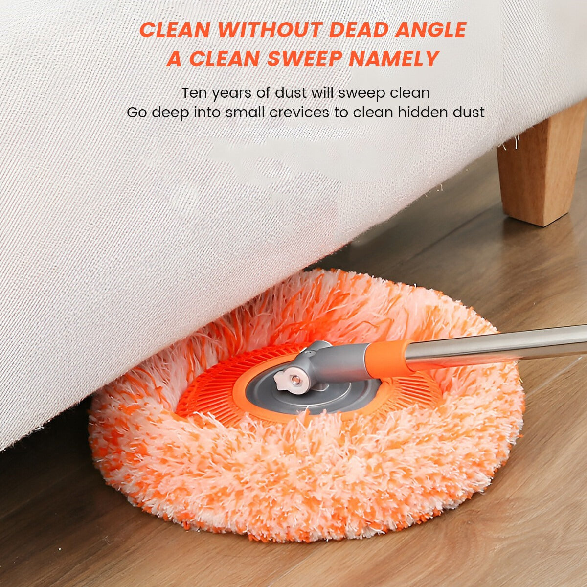 360° rotating microfiber floor mop with extendable telescopic handle for home cleaning