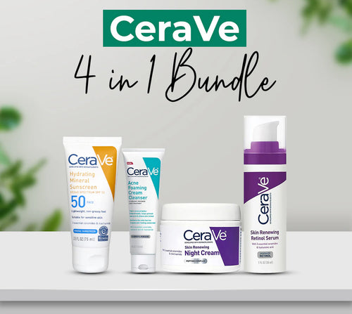 CeraVe 4-in-1 Skincare Kit | Cleanser, Serum, Night Cream & Sunscreen Set