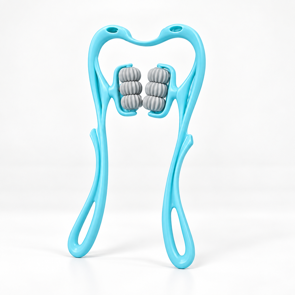 6-Wheel Pressure Point Manual Neck Massager for Neck Back and Shoulder Massage
