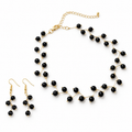 Zig Zag Black Choker with Matching Earrings for Girls – Alloy Jewelry Set
