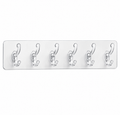 Buy 1 Get 1 Free Transparent Double Row Self Adhesive Wall Hooks Pack of 3
