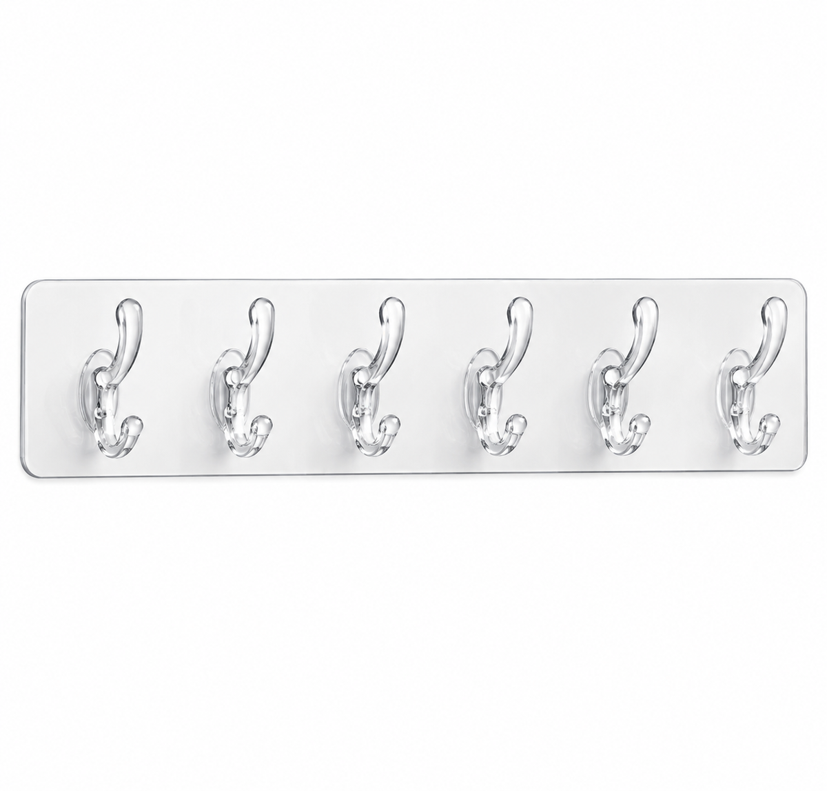 Buy 1 Get 1 Free Transparent Double Row Self Adhesive Wall Hooks Pack of 3