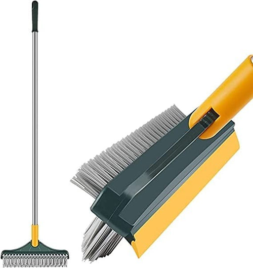 2 in 1 Floor Cleaning Brush with Squeegee and 120 Degree Rotating Head