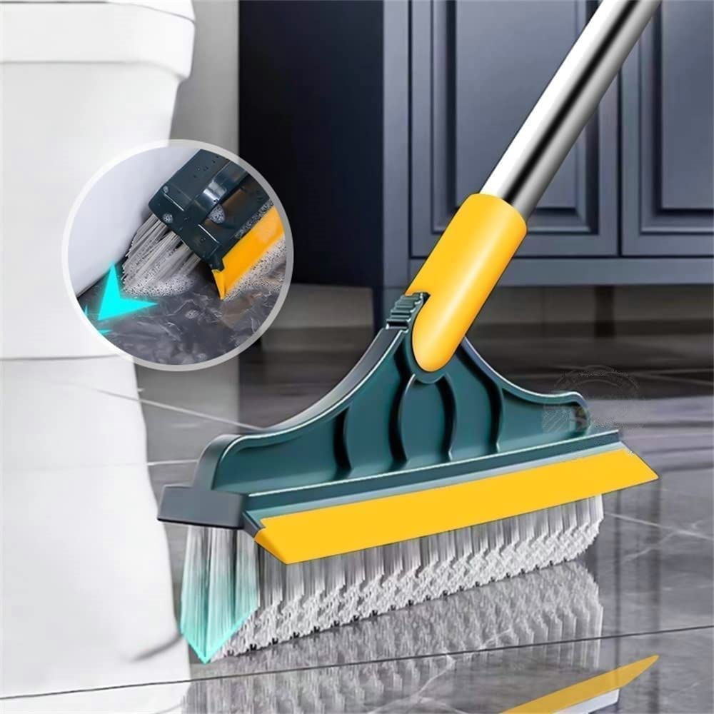 2 in 1 Floor Cleaning Brush with Squeegee and 120 Degree Rotating Head