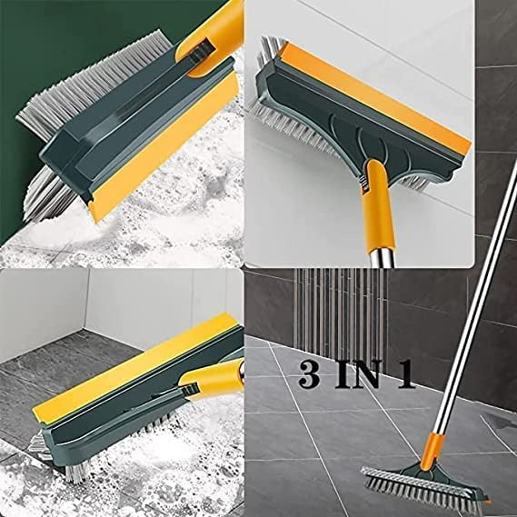 2 in 1 Floor Cleaning Brush with Squeegee and 120 Degree Rotating Head