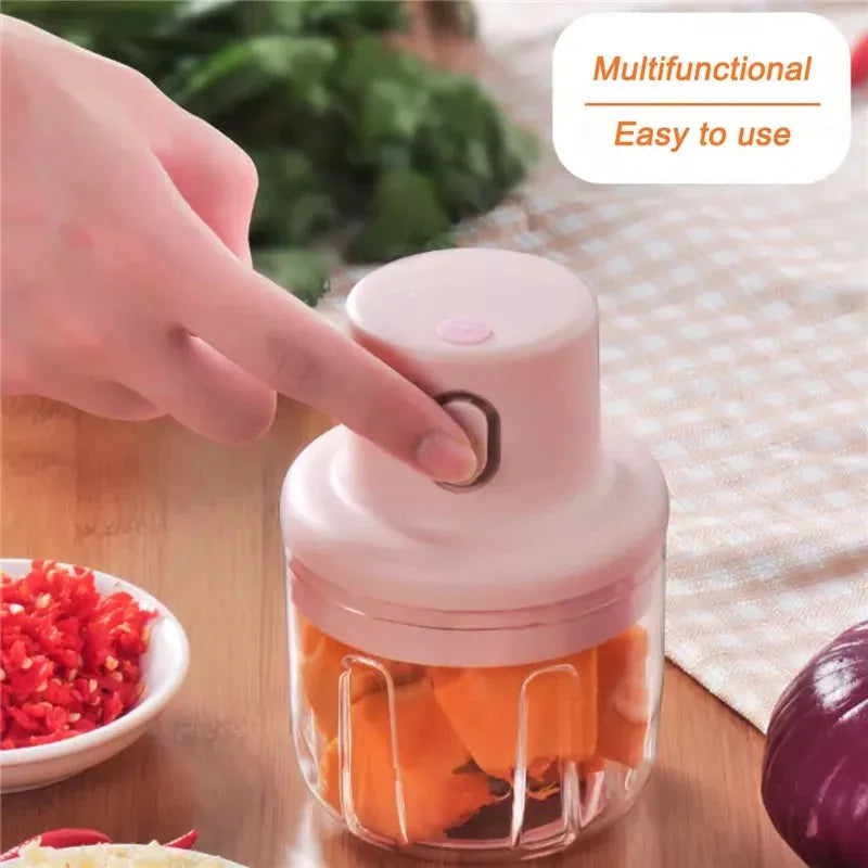 250ml USB Rechargeable Electric Food Chopper for Garlic Vegetables and Meat