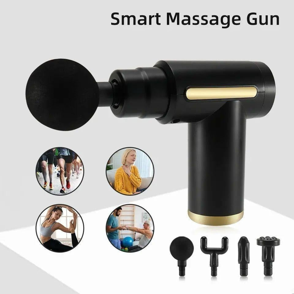 5-in-1 Massage Gun with 4 Massage Heads | 6-Speed Electric Deep Tissue Muscle Massager