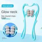 6-Wheel Pressure Point Manual Neck Massager for Neck Back and Shoulder Massage