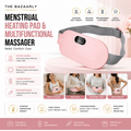 Rechargeable menstrual heating cramp relief belt with 3 heat levels and 4 massage modes