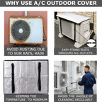 3mm Silver Reflective AC Outdoor Unit Sunshade Cover with Clip for Sun and Dust Protection