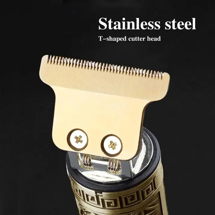 Vintage T9 Metal Body USB Rechargeable Hair and Beard Trimmer for Men