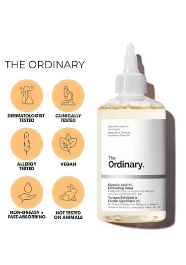 The Ordinary Glycolic Acid 7% Toning Solution | Exfoliating Toner for Brighter & Smoother Skin | 240ml
