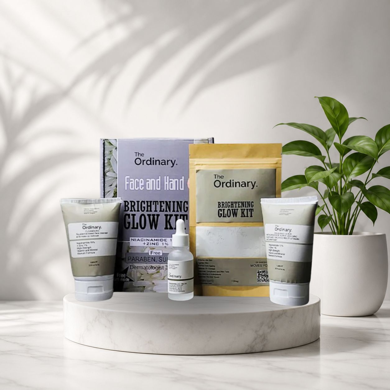 The Ordinary Glow Kit for Face and Hands Brightening Skincare Set with Niacinamide and Zinc