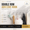 Buy 1 Get 1 Free Transparent Double Row Self Adhesive Wall Hooks Pack of 3