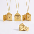 Love Letter Envelope Pendant for Girls | Elegant Golden Pendant Necklace