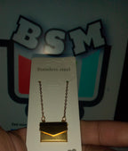 Love Letter Envelope Pendant for Girls | Elegant Golden Pendant Necklace