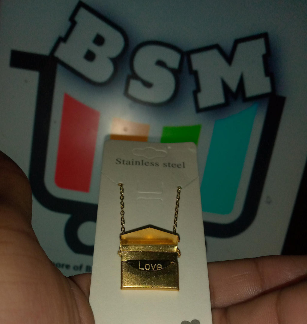 Love Letter Envelope Pendant for Girls | Elegant Golden Pendant Necklace