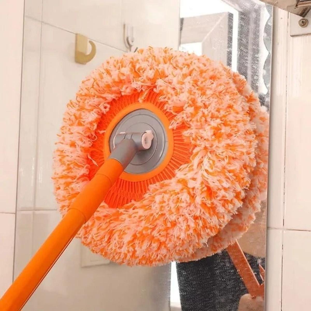 360° rotating microfiber floor mop with extendable telescopic handle for home cleaning