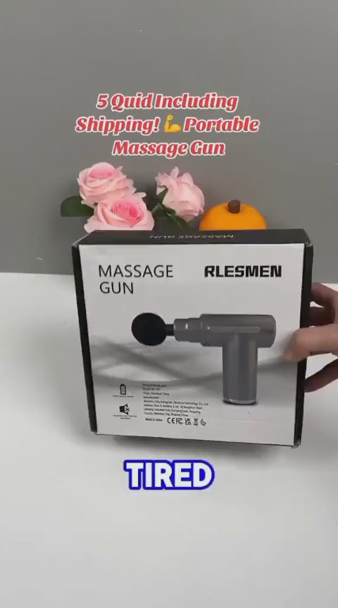5-in-1 Massage Gun with 4 Massage Heads | 6-Speed Electric Deep Tissue Muscle Massager