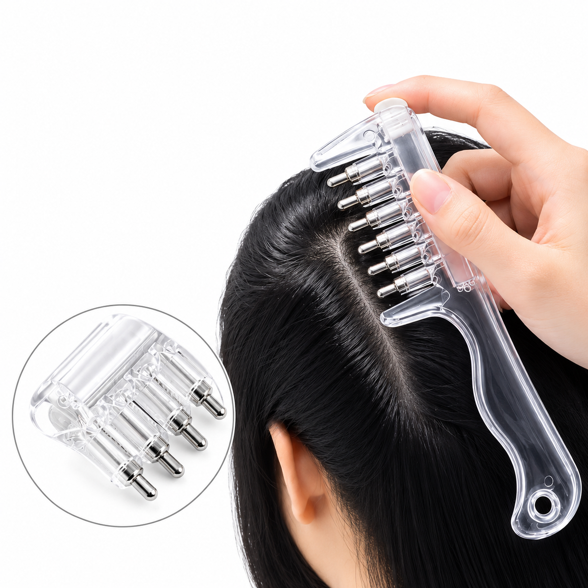 Scalp massage comb with rolling balls
