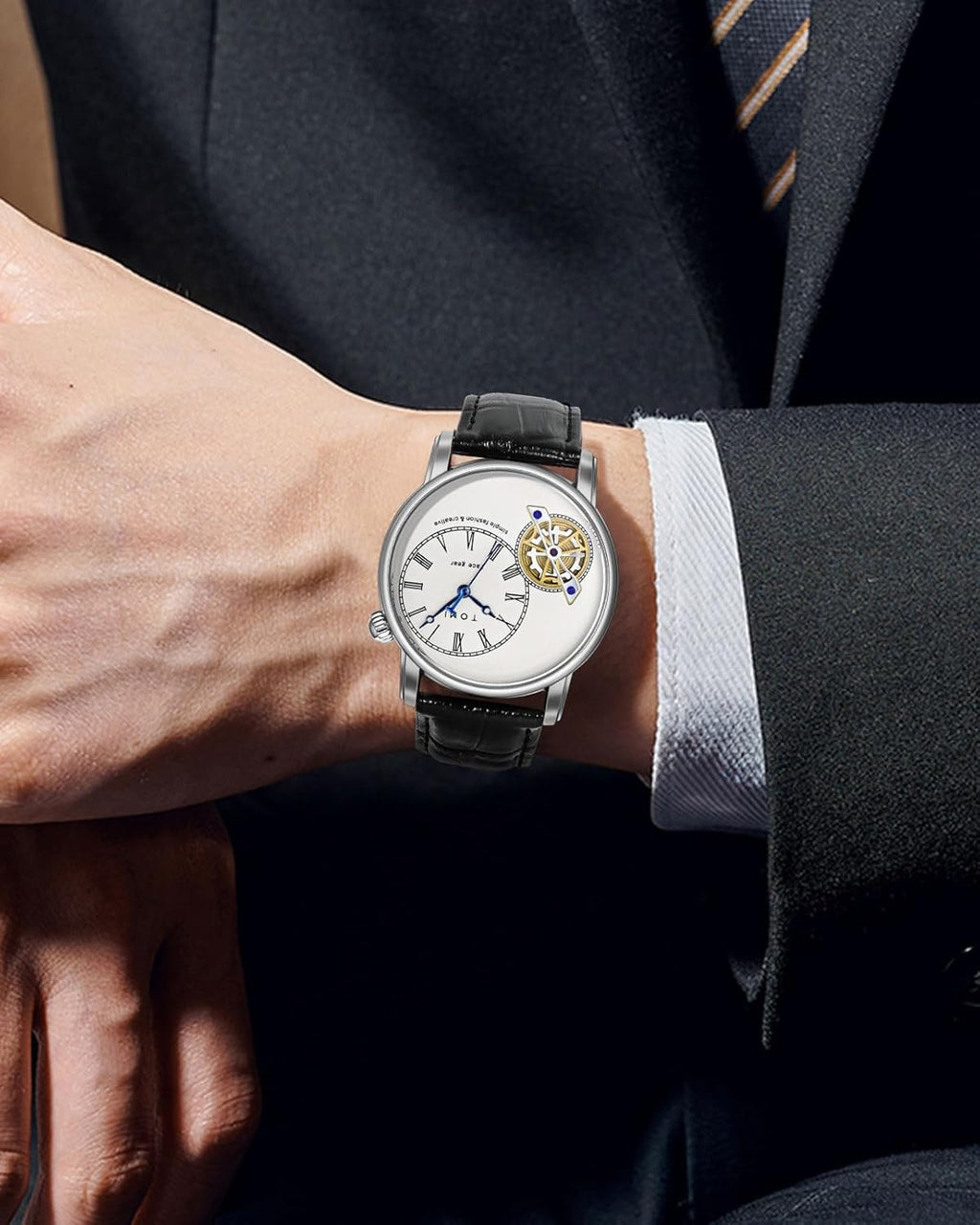 Men's Analog Leather Watch | Dual Strap Quartz Wrist Watch – T-103