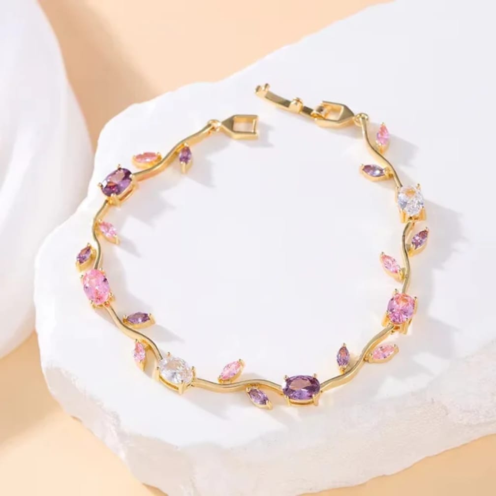 Tulip Bracelet for Women | Stainless Steel Golden Base Fashion Bracelet – 4 Colours