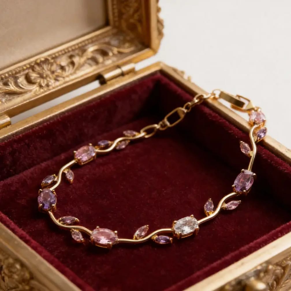 Tulip Bracelet for Women | Stainless Steel Golden Base Fashion Bracelet – 4 Colours