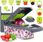 Vegetable dicer and cutter with storage container